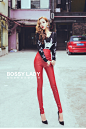 BOSSY LADY2015高腰单排扣紧身包臀显瘦腰封式皮裤女长裤小脚靴裤-淘宝网