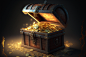BIG Pirate Chest overflowing with gold coins