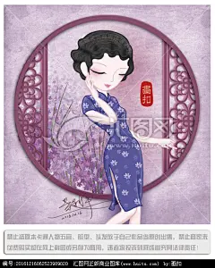 旗袍女人熏衣草美容保健图片