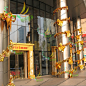 圣诞新年美陈布置 大型商场酒店购物中心室外门头包柱装饰制作
