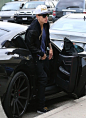 Justin-Bieber-wears-pierre-balmain-navy-suede-and-leather-bomber-jacket-3