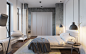 Bedroom_Venice not Venice apartment : Project for Martin architects. Design and visualization by Olia Paliichuk 