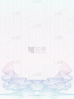 对称的断头台图案，波纹轻盈的曲线。艺术线条设计，浅粉色，紫色，蓝色，绿松石梯度。向量抽象背景。证书、