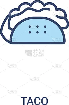 玉米饼,计算机图标,概念,线条,极简构图,两个物体,传统,蔬菜,莴苣,午餐
