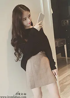 矮胖女生秋季搭配，针织衫完美遮盖小肚腩 #优雅# #日韩# #潮人#