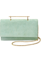 M2Malletier - Alexia suede and leather shoulder bag : Mint suede and leather (Calf) Snap-fastening front flap Weighs approximately 0.9lbs/ 0.4kg Made in Spain