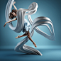 MOTION IN AIR : This series of images freezes a moment of time in each dancer's aerial maneuver, and turns their movements into static sculptures that represents their motion and style. Original shots were stock photography and stylized to fit within the
