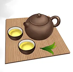 中国茶道通国潮复古茶文化茶具元素插画