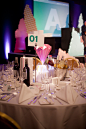 YCN Student Awards : For this year's YCN Student Awards night in London, we were asked by Nick Defty and his team to design a range of decorations for the evening, which was held at the Mariott Hotel in Mayfair. We designed over 30 centrepieces, stage dec