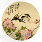 燕子杏花扇页