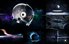 Futuristic Sci Fi Space Poster Template⎪8张元宇宙星空分层海报