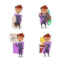 上班最男人表情包矢量图设计素材