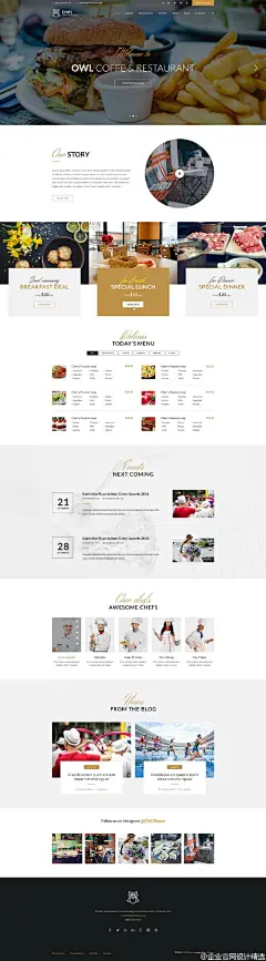 一组咖啡厅/餐厅的官网设计参考 #网站设计# #电商官网设计#