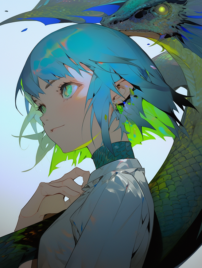 Short blue hair,The ...