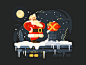 Santa on roof 圣诞老人的礼物 屋顶 烟囱