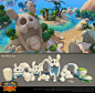 Mario + Rabbids Kingdom Battle - Nintendo Switch - Donkey Kong Adventure DLC, Miriam Bonetti : Here some assets I did for the Donkey Kong DLC (models and textures), I worked mostly on weapons, rock sets and modular assets (pipes)