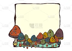 毒药蘑菇手写插图框架矢量材料流行艺术
