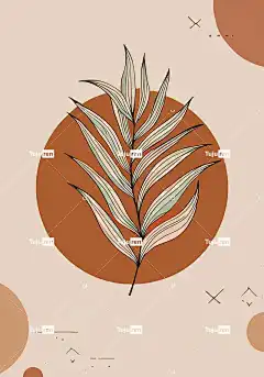 树叶 放荡不羁的 波西米亚风 背景 画画 花卉背景 海报 植物学