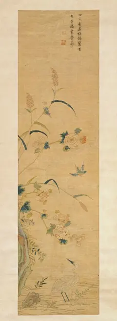 顾绣一鹭芙蓉图 - 故宫博物院 : 顾绣一鹭芙蓉图