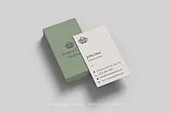 极简竖版身份名片模型品牌展示设计贴图ps卡片样机素材 5psd下载_颜格视觉