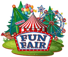 马戏团娱乐城卡通儿童玩耍游乐场插画