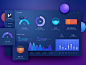 通过Zoeyshen监控Dashboard UI Web移动图标管理员数据可视化FUI仪表板图表动画监控直方图