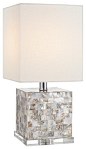 Cube Shell Table Lamp with White Square Shade - 2287 - farmhouse - Table Lamps - Destination Lighting