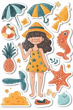 夏季元素手绘图库