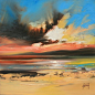 画家 Naismith-oil painting 的油画作品，绚烂的天空，太美了！场景大气磅礴，非常吸引眼球。