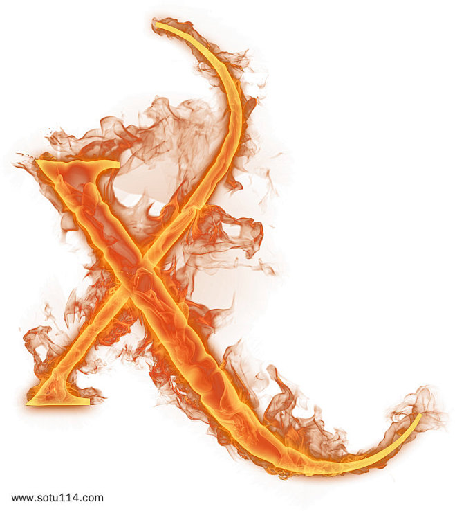 英文字母x火焰特效字