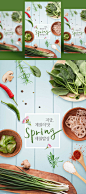 春季餐饮美食主题海报PSD模板Spring theme poster template#ti391a3308 :  
