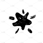 墨水,笔触,星形,分离着色,白色,创造力,染料,画笔,图像,干的
