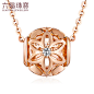 六福珠宝DEAR Q系列镂空花球18K金钻石串珠吊坠定价DQ29815-tmall.com天猫