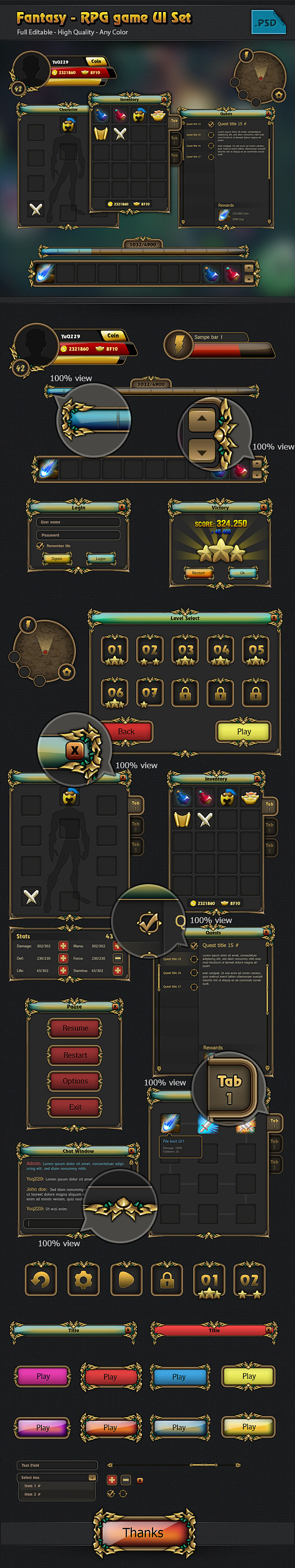 RPG game Gui set on ...