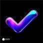 其中包括图片：3D gradient icon checkmarker glassmorphism illustrationc | Premium AI-generated PSD
