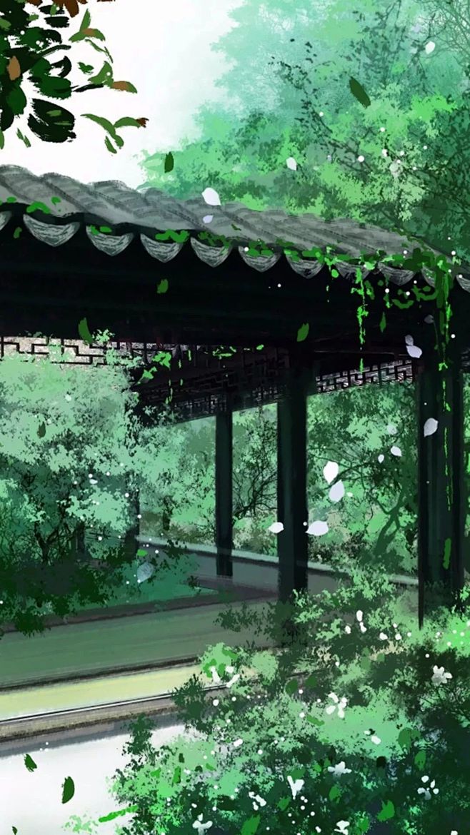 凉亭二次元风景手机壁纸