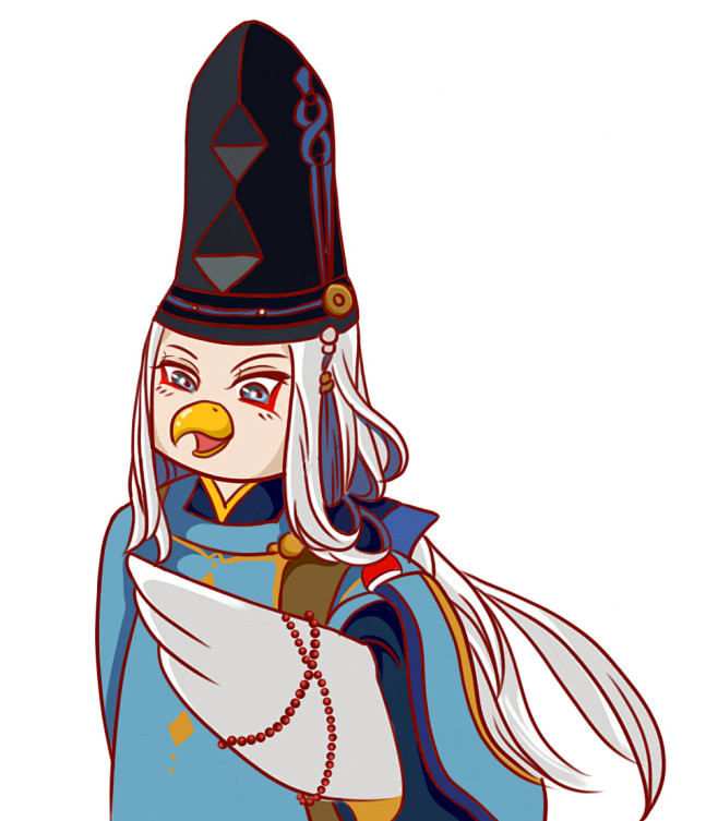 安倍晴明q版阴阳师手绘插画2017鸡年大吉