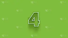 绿色3d数字4孤立的绿色背景优惠券4 3d数字渲染折扣收集为您独特的销售海报，横幅广告，圣诞节，圣诞