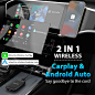Amazon.com: 2 in 1 Wireless CarPlay Adapter & Android Auto Wireless Adapter,Plug & Plug Wireless CarPlay Adapter for iPhone Convert Wired to Wireless CarPlay Dongle Built in Netflix YouTube TF for Cars from 2015 : Everything Else