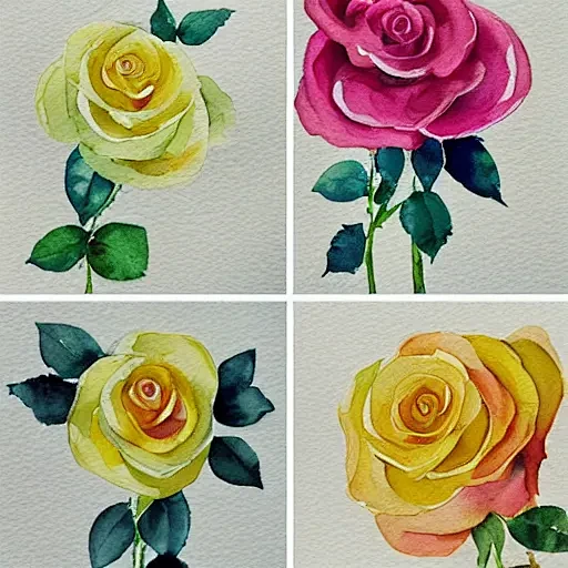 Rose Art Watercolor Painting Project - Rhythms of Play