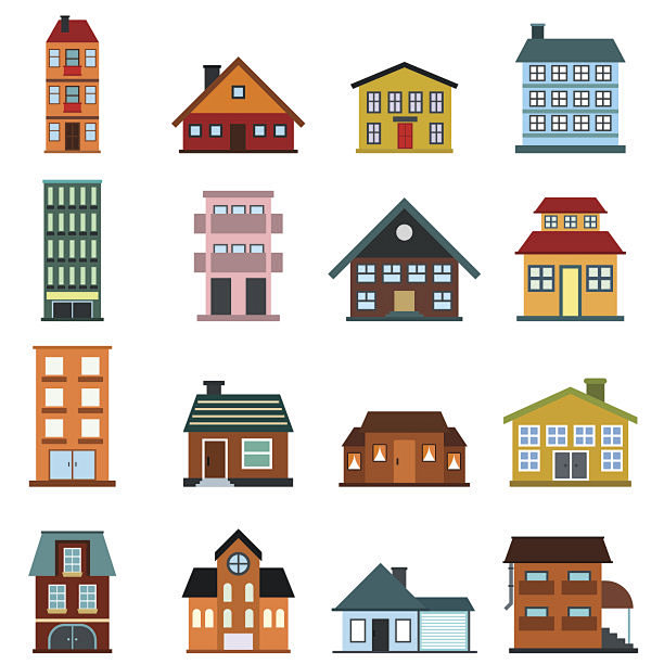 Houses flat icons se...