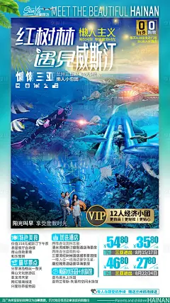 海南海边红树林威斯汀酒店旅游海报-源文件