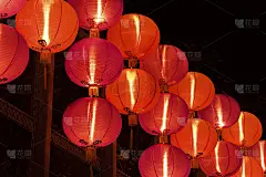 红色的灯笼。东方背景