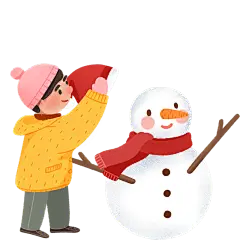 圣诞节人物场景插画贴纸-小男孩 @美工资源.png