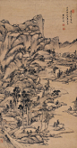王原祁——【庚寅秋日】山水 立轴欣赏 | 
清|王原祁(1642-1715)字茂京号麓台,又号石师道人、西庐后人，王时敏之孙。擅山水，承家法学元四家，以黄公望为宗。与王时敏、王鉴、王翚并称为“四王”，为娄东画派之正统派中坚人物。加上吴历、恽寿平合称“清初六家”或“四王吴恽”。