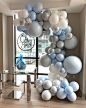 Balloons By Dina on Instagram: “Love the simplicity of this elegant setup. Balloons @balloonsbydina . . . . . . #balloongarland #balloondecor #babyshower…”