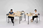 这组桌子像五块可以互相接合的拼图，鼓励用户发挥创造力，以多种方式使用每一张桌子。这些各自独立的桌子可拼为一条长会议桌，或是供小组讨论用的组合桌。

凹凸桌之间的整体拼接，是通过桌面与桌腿的咬合设计实现的，类似于中国传统的榫卯。每张桌子长方向衔接面的侧边沿均为斜边，且倾斜方向两两相反，拼接时就能互相承托；同时，桌子短方向的桌腿均向桌面以外突出一截，拼接时即和桌面形成咬合。组合后抬起任何一端都不会散架。