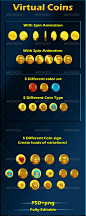 Virtual coins for your games - Objects Illustrations