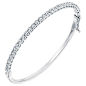 2 1/2 Carat Round Brilliant Diamond Bangle, 14 Karat White Gold Diamond Bracelet For Sale at 1stDibs