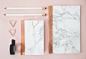 DIY marble and copper stationery 2